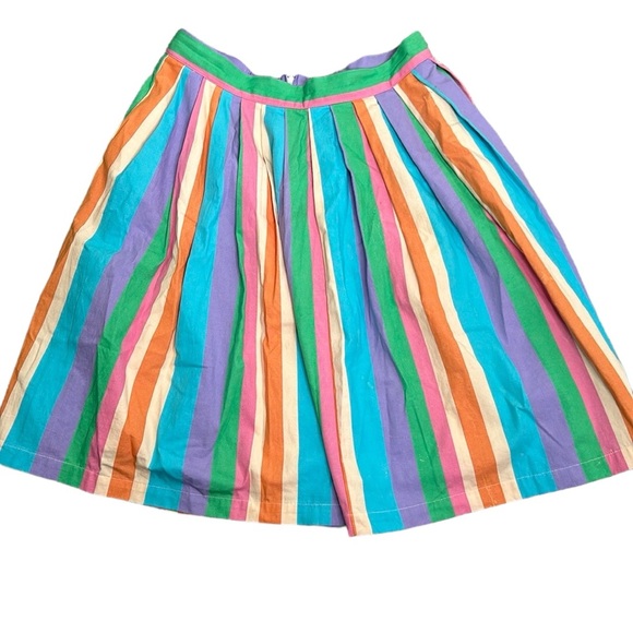 ModCloth multi color striped cotton  skirt size XlArge pink blue green pur - Picture 3 of 11